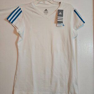 NWT adidas Active Short Sleeve V Neck Womens Training Regular Fit Top Large